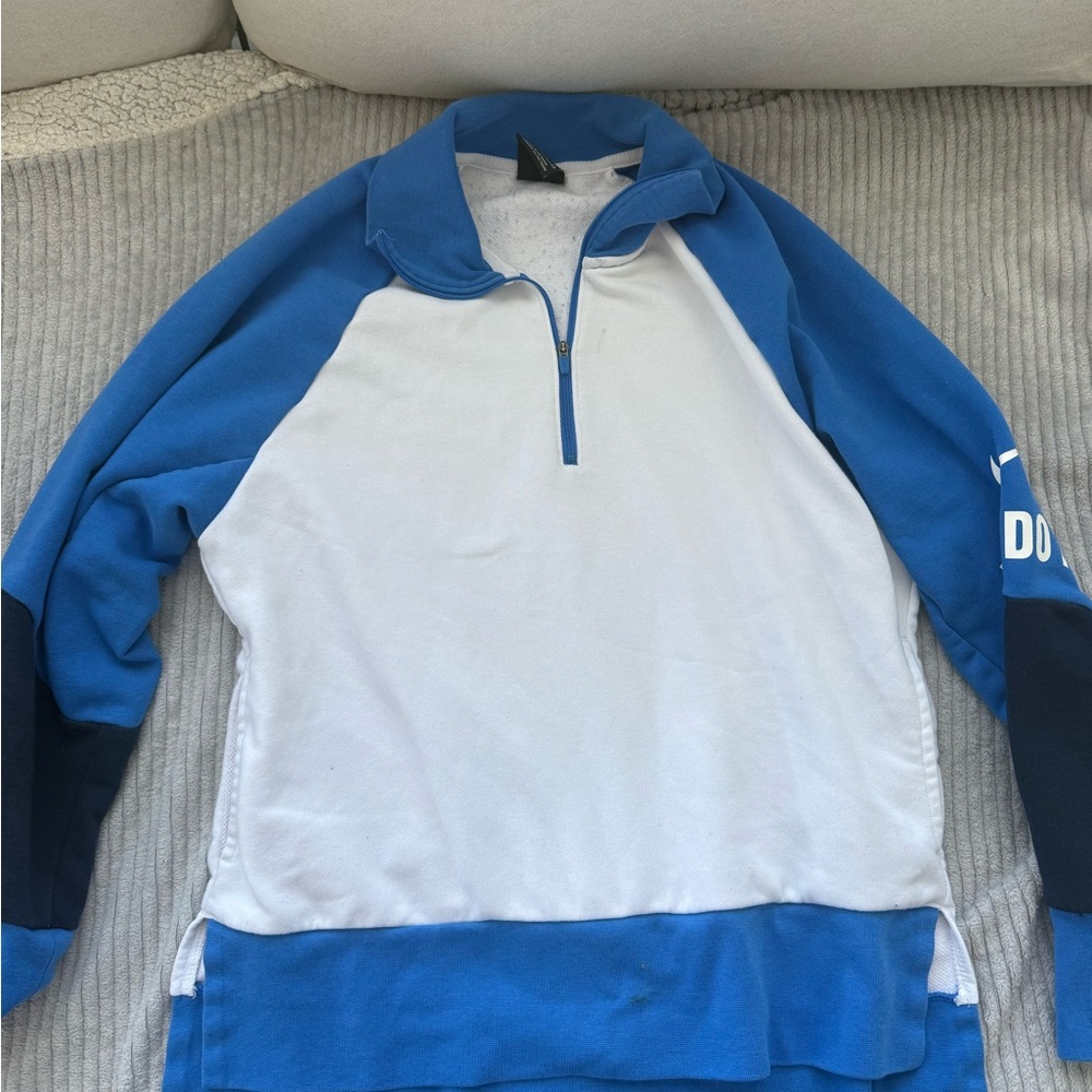 Blue and White Nike Sweater